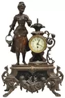 French Figural Lady Spelter Clock