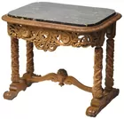 Marble-top Carved Parlor Table (As Is)