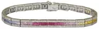 14K White Gold Multi-color Sapphire Bracelet