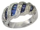 14K White Gold Sapphire & Diamond Band