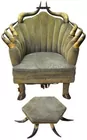 Victorian Chair & Ottoman w/Bull Horns