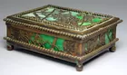 Tiffany Studios Bronze and Slag Glass Desk Box