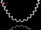 14K White Gold Round Cut Diamond Scallop Necklace