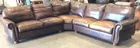 Thomasville Brown Leather Sectional Sofa