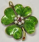 14K & Enamel Ruby-center Pendant