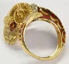 Lalaounis 18K Gold & Enamel Ring, as is