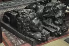 Pr. of Bronze Lions, 3.5 ft. long