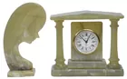 Small Onyx Clock & Lady Figure