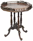 Carved Wooden Table with Gallery