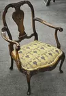 2 French-carved Slipper Chairs