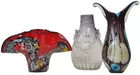 Murano Vases, 16.5, 13.5 & 10 in. tall