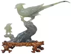 Carved Jade Bird Sculpture w/Stand