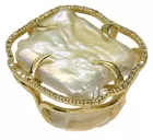 Lg. Natural Pearl 18K Gold & Diamond  Ring