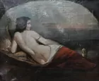 Reclining Nude w/Lyre, as is