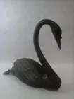Pair Bronze Swan Sculpture