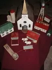 folk decorated model train villiage