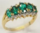 14K Chrome Tourmaline & Diamond Ring