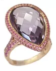 14K Rose Gold Ring w/Large Amethyst