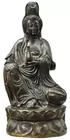Bronze Seated Woman Sculpture, 38 in. tall