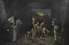 Sgd. J. Vila? Painting, dated 1891, 25x39 in.