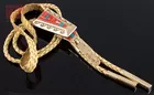 14K Gold Alvin & Lula Begay Coral Bolo Tie