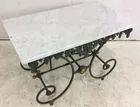 French Style Marble Top Iron Base Bakers Table