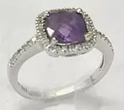 14K Amethyst & Diamond Ring