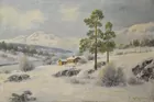 Ernst Aschenbach Snowy Landscape Painting
