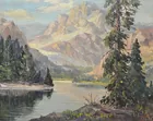 Charles Bergstrom Pntg: GRAND TETONS, WYOMING 1947