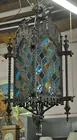 Iron & Leaded Glass Gothic-style Hanging Fixture