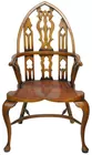 2 Gothic-style Elm Chairs, one as is