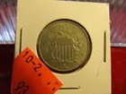 #93 1868 Shield Nickel, XF.