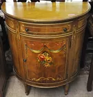Imperial Hand-Painted Small Demilune Cabinet