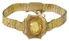 Gold Victorian Bracelet w/Yellow Stone