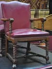 1 of 15 Red Leather Pawfoot Armchairs
