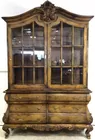 Rustic Carved Country French Style Breakfront