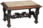 Small Ornately Carved Marble-top Table