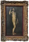 20x11.5 in. Painting sgd. on back Eugene Delacroix