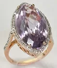 Sterling & Rose Gold Plate Ring w/Amethyst