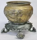 17 in. Tall Antq. Bronze Planter or Jardiniere