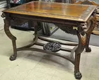 Antq. Rosewood Carved Griffin Hall Table