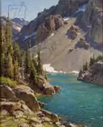 Clyde Aspevig (1951-) Turquoise & Gold Painting