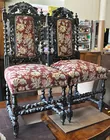 Carved Barley Twist Side Chairs