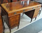 Kneehole Walnut 2-Pedestal Desk w/Chair