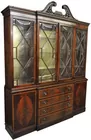 Bubble Glass Mahogany Breakfront