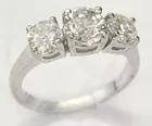 Platinum Diamond Ring w/3 Lg. Diamonds