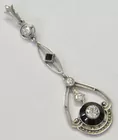 Platinum Diamond & Onyx Deco Pendant