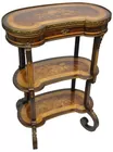 Small Ornate Inlaid 3-tier Kidney-shaped Stand