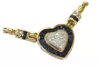 Necklace with Sapphire & Diamond Heart