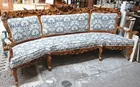 Heavily Carved Wood Frame Sofa
